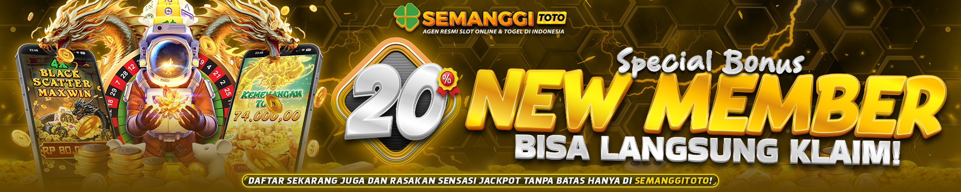 SLIDE BANNER BONUS NEW MEMBER SEMANGGITOTO